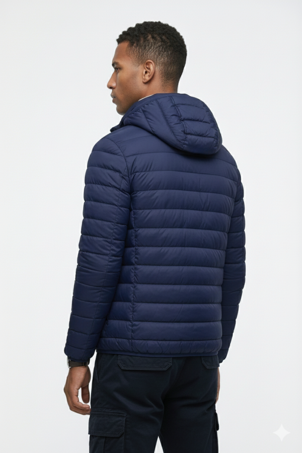 Blue Lightweight Padded Puffer Jacket - Image 3